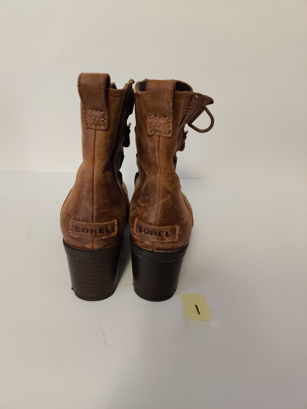 Sorel Brown Lace-Up Leather Ankle Boots 8 - Picture 4 of 4